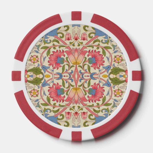 William Morris Lodden Spring Wallpaper Art Poker Chips (Voorkant)
