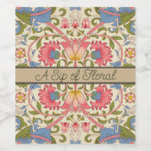 William Morris Lodden Spring Wallpaper Art Wijn Etiket (Enkel label)