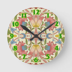 William Morris Loddon Blossom Floral Patterns Ronde Klok