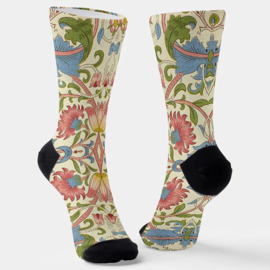 William Morris Loddon Blossom Floral Patterns Sokken (Gebogen)