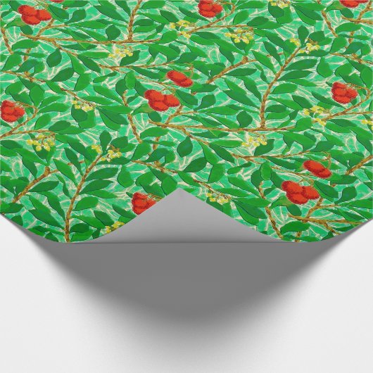 William Morris Lychee Tree Pattern, Light Green Cadeaupapier (Hoek)