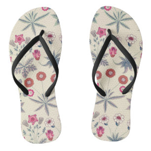 William Morris Madeliefjes Bloemmotief Rood Oranje Teenslippers