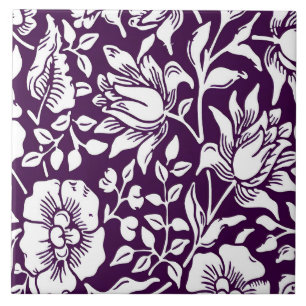 William Morris Mallow Bloem Vintage Ontwerp Tegeltje