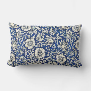 William Morris Mallow Bloemen Bloemen Bloemen Blau Kussen
