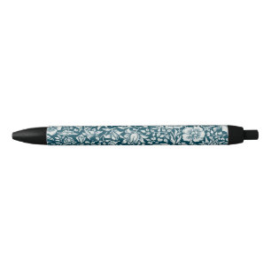 William Morris Mallow Bloemige Vintage Ontwerp Zwarte Inkt Pen