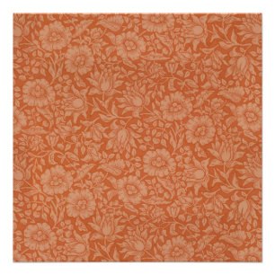William Morris Mallow Floral Wallpaper Design Perfect Poster