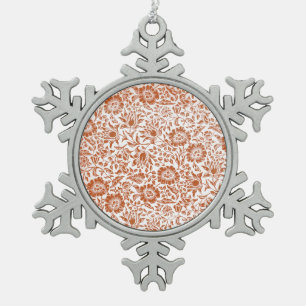 William Morris Mallow Floral Wallpaper Design Tin Sneeuwvlok Ornament