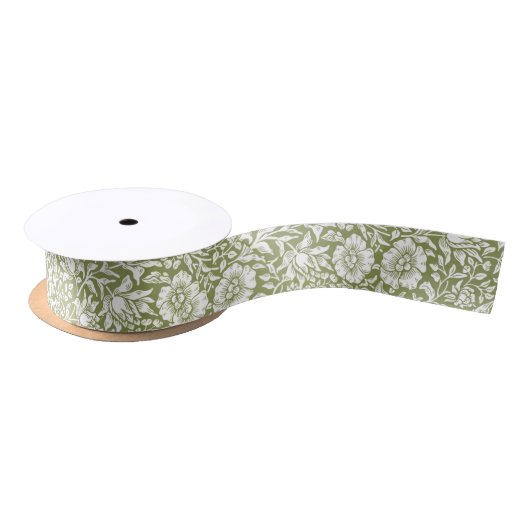 William Morris Mallow Green Pattern Lint (Spoel)