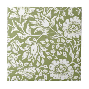 William Morris Mallow Green Pattern Tegeltje