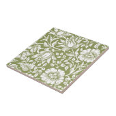 William Morris Mallow Green Pattern Tegeltje (Zijkant)