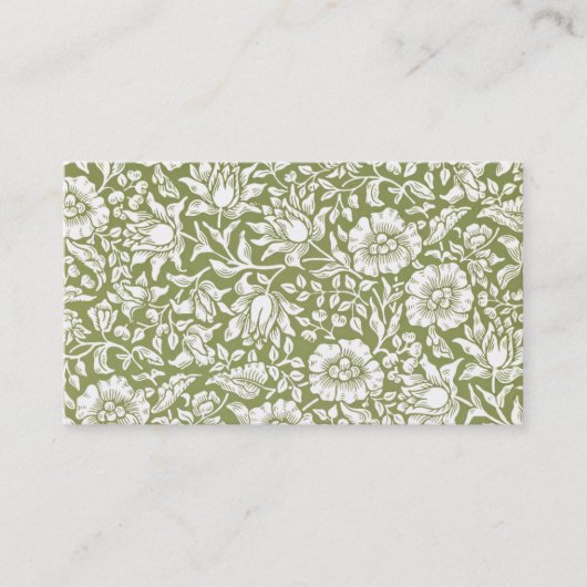 William Morris Mallow Green Pattern Visitekaartje (Voorkant)
