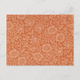 William Morris Mallow Patroon: Terracotta Bloemen Briefkaart