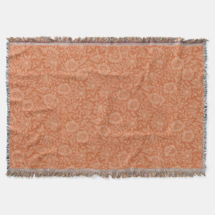 William Morris Mallow Patroon: Terracotta Bloemen Deken