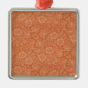 William Morris Mallow Patroon: Terracotta Bloemen Metalen Ornament