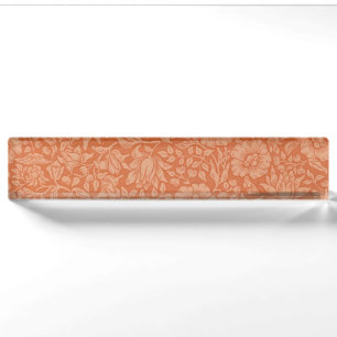 William Morris Mallow Patroon: Terracotta Bloemen Naambordje