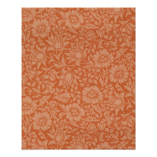 William Morris Mallow Patroon: Terracotta Bloemen Perfect Poster