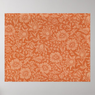 William Morris Mallow Patroon: Terracotta Bloemen Poster