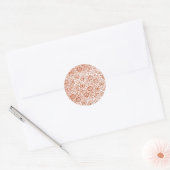 William Morris Mallow Patroon: Terracotta Bloemen Ronde Sticker (Envelop)