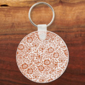 William Morris Mallow Patroon: Terracotta Bloemen Sleutelhanger (Voorkant)