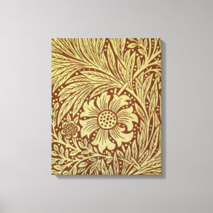 William Morris Marigold Antiek Bloemmotief Canvas Afdruk