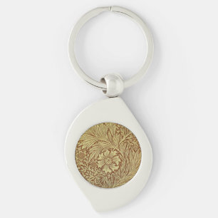 William Morris Marigold Antiek Bloemmotief Sleutelhanger