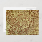 William Morris Marigold Antiek Bloempatroon Briefkaart (Voorkant / Achterkant)