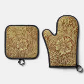 William Morris Marigold Antiek Bloempatroon Ovenwant & Pannenlap Set (Voorkant)