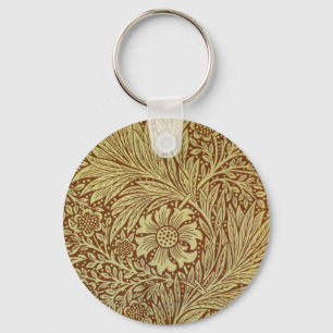 William Morris Marigold Antiek Bloempatroon Sleutelhanger
