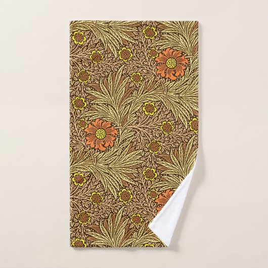 William Morris Marigold, Copper Brown en Sinaasapp Bad Handdoek (Handdoek)