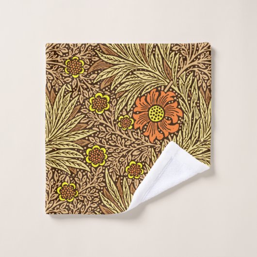 William Morris Marigold, Copper Brown en Sinaasapp Bad Handdoek (Wasdoekje)