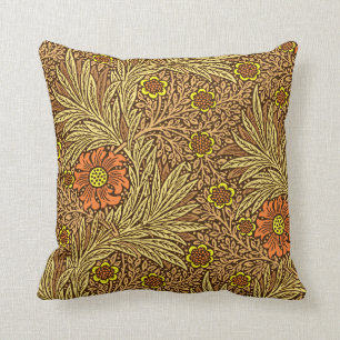 William Morris Marigold, Copper Brown en Sinaasapp Kussen