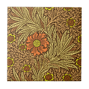 William Morris Marigold, Copper Brown en Sinaasapp Tegeltje