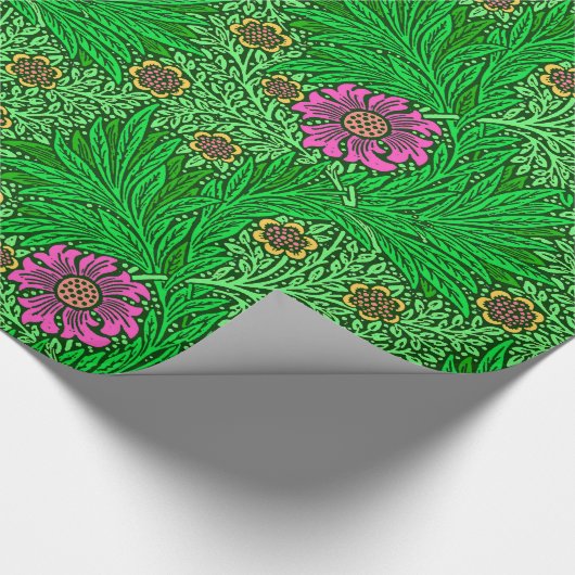 William Morris Marigold, Emerald Green & Fuchsia Cadeaupapier (Hoek)