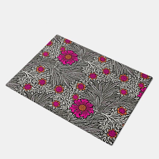 William Morris Marigold, Grijs / Grijs en Wit Deurmat (Schuin)