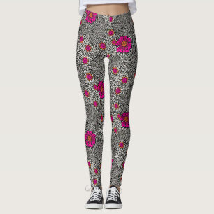 William Morris Marigold, Grijs / Grijs en Wit Leggings