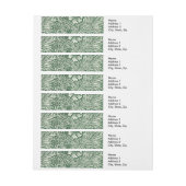 William Morris Marigold Groene Bloembloem Adreslabel Wikkel (Vel)