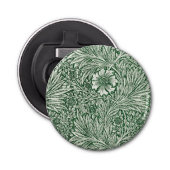 William Morris Marigold Groene Bloembloem Button Flesopener (Voorkant)