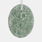 William Morris Marigold Groene Bloembloem Glas Ornament (Voorkant Rechts)