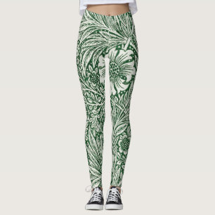 William Morris Marigold Groene Bloembloem Leggings