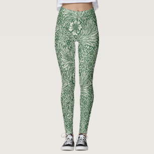 William Morris Marigold Groene Bloembloem Leggings