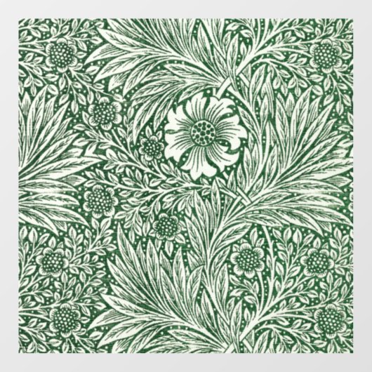 William Morris Marigold Groene Bloembloem Raamsticker (Vel)