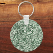 William Morris Marigold Groene Bloembloem Sleutelhanger (Voorkant)
