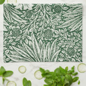 William Morris Marigold Groene Bloembloem Theedoek (Gevouwen)