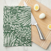 William Morris Marigold Groene Bloembloem Theedoek (Quarter Fold)