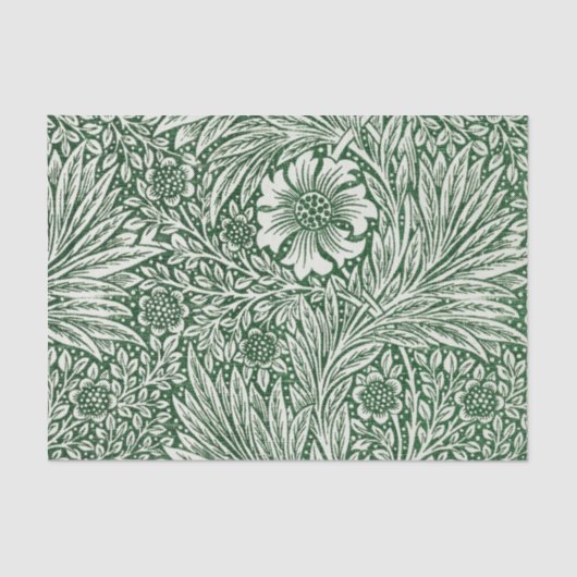 William Morris Marigold Groene Bloembloem Tissuepapier (Voorkant)