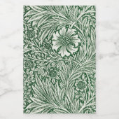 William Morris Marigold Groene Bloembloem Voedselcontainer Etiket (Enkel label)