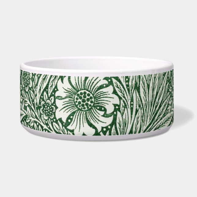 William Morris Marigold Groene Bloembloem Voerbakje (Voorkant)