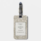  William Morris Marigold Pattern Bagagelabel (Achterkant verticaal)