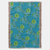 William Morris Marigold, Turquoise & Cobalt Blue Deken (Voorkant Verticaal)