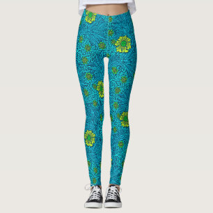 William Morris Marigold, Turquoise & Cobalt Blue Leggings